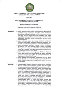 Peraturan Rektor UNISMA Halaman 1-Tentang Pencegahan dan Penanganan Kekerasan di Universitas Islam Malang